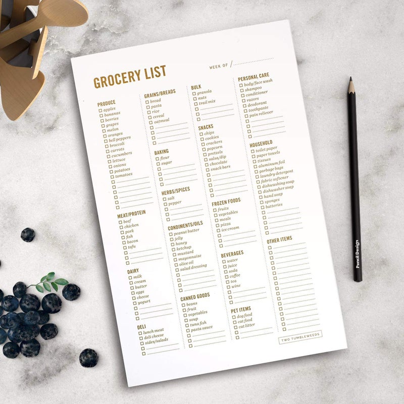 Two Tumbleweeds Grocery List Magnet Pad for Fridge - 6 x 9"" - Grocery Shopping Checklist Notepad with Categories 50 Sheets - Image 3